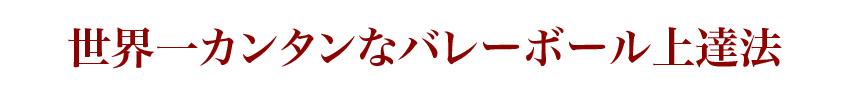 世界一カンタンなバレーボール上達法